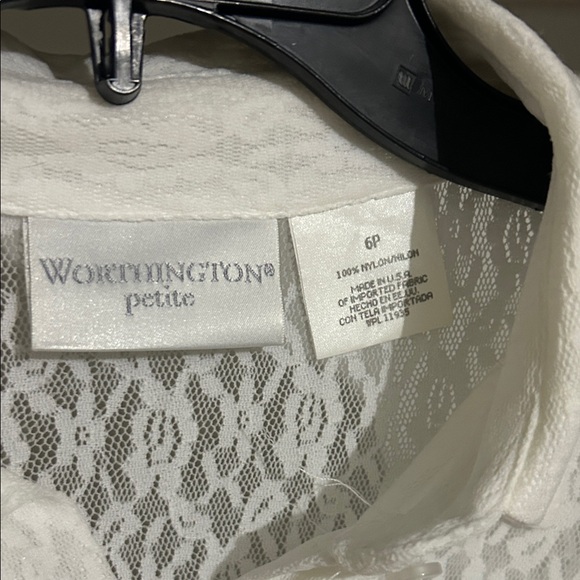 Worthington White Lace Button-Up Blouse - Picture 8 of 8